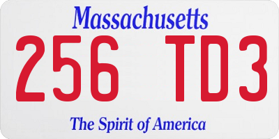 MA license plate 256TD3