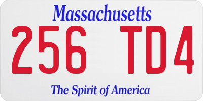 MA license plate 256TD4