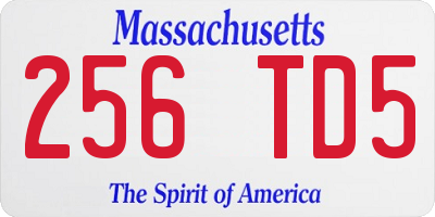 MA license plate 256TD5