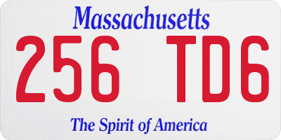 MA license plate 256TD6