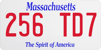 MA license plate 256TD7