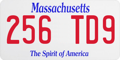 MA license plate 256TD9