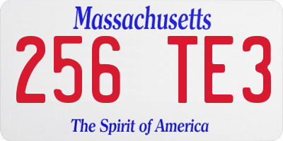 MA license plate 256TE3