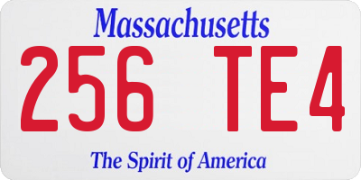 MA license plate 256TE4