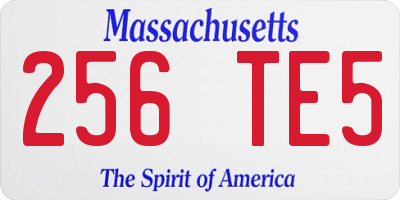 MA license plate 256TE5