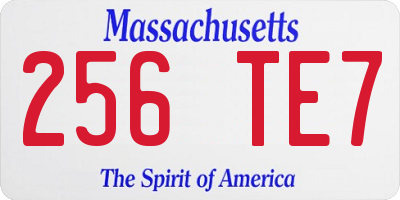 MA license plate 256TE7