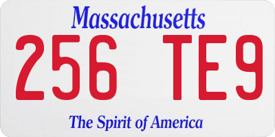 MA license plate 256TE9