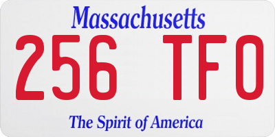MA license plate 256TF0