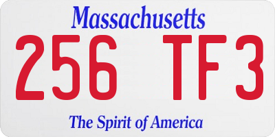 MA license plate 256TF3