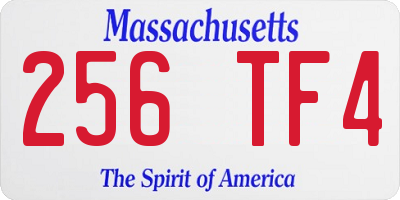 MA license plate 256TF4