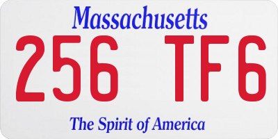 MA license plate 256TF6