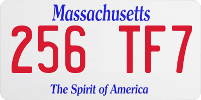 MA license plate 256TF7
