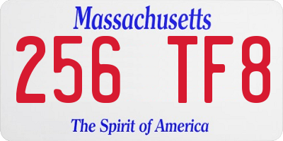 MA license plate 256TF8