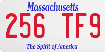 MA license plate 256TF9