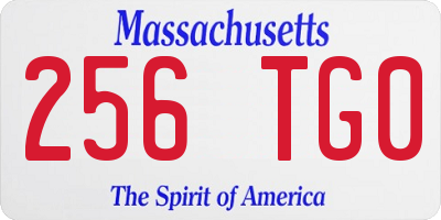 MA license plate 256TG0