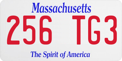 MA license plate 256TG3