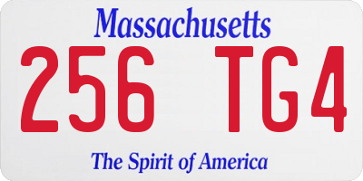 MA license plate 256TG4