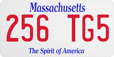 MA license plate 256TG5