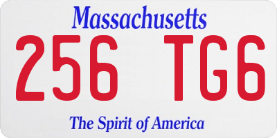 MA license plate 256TG6