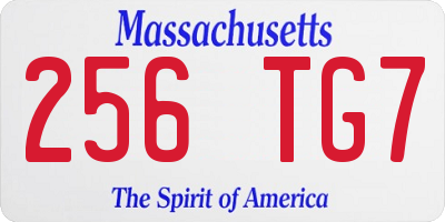 MA license plate 256TG7