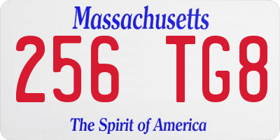 MA license plate 256TG8