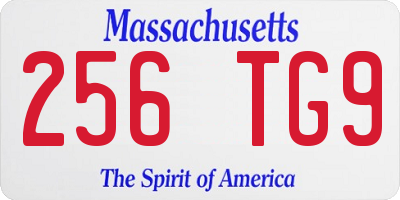 MA license plate 256TG9