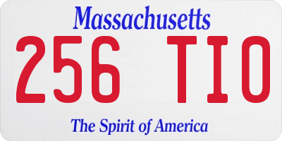 MA license plate 256TI0