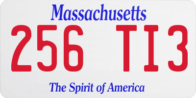 MA license plate 256TI3