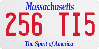MA license plate 256TI5