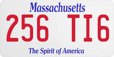 MA license plate 256TI6