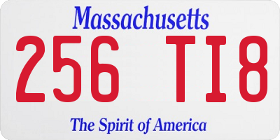 MA license plate 256TI8