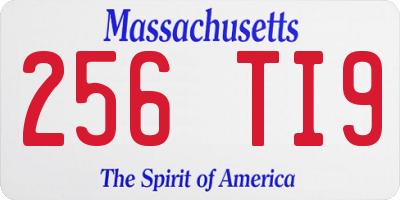 MA license plate 256TI9