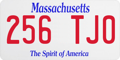 MA license plate 256TJ0
