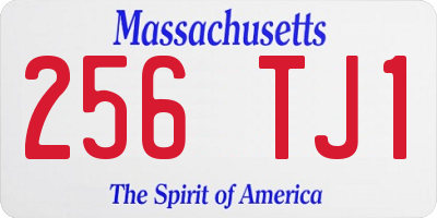 MA license plate 256TJ1