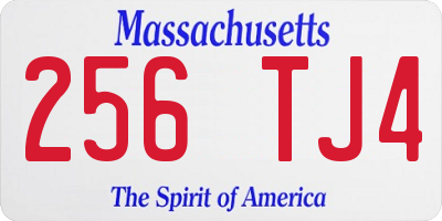 MA license plate 256TJ4