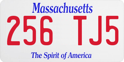 MA license plate 256TJ5