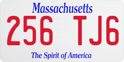 MA license plate 256TJ6