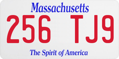 MA license plate 256TJ9