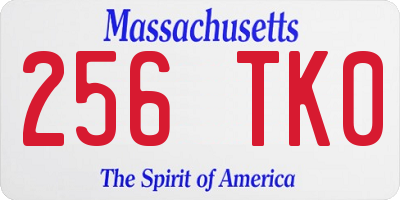 MA license plate 256TK0