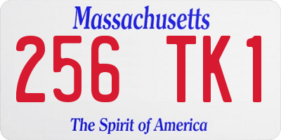 MA license plate 256TK1