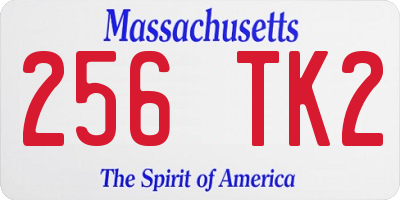MA license plate 256TK2