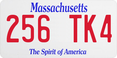 MA license plate 256TK4