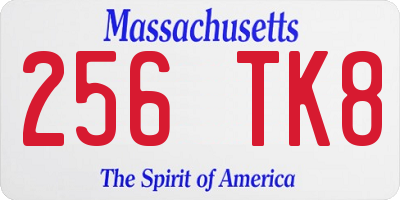 MA license plate 256TK8