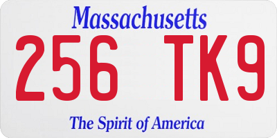 MA license plate 256TK9