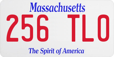 MA license plate 256TL0