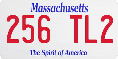 MA license plate 256TL2
