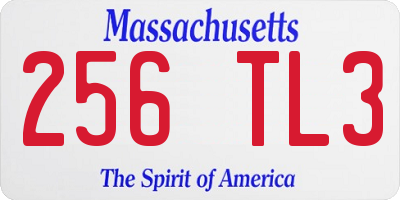 MA license plate 256TL3