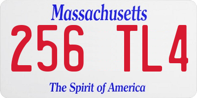 MA license plate 256TL4