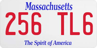 MA license plate 256TL6