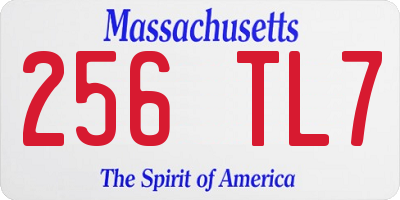 MA license plate 256TL7